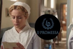 Jana e logo della soap La Promessa
